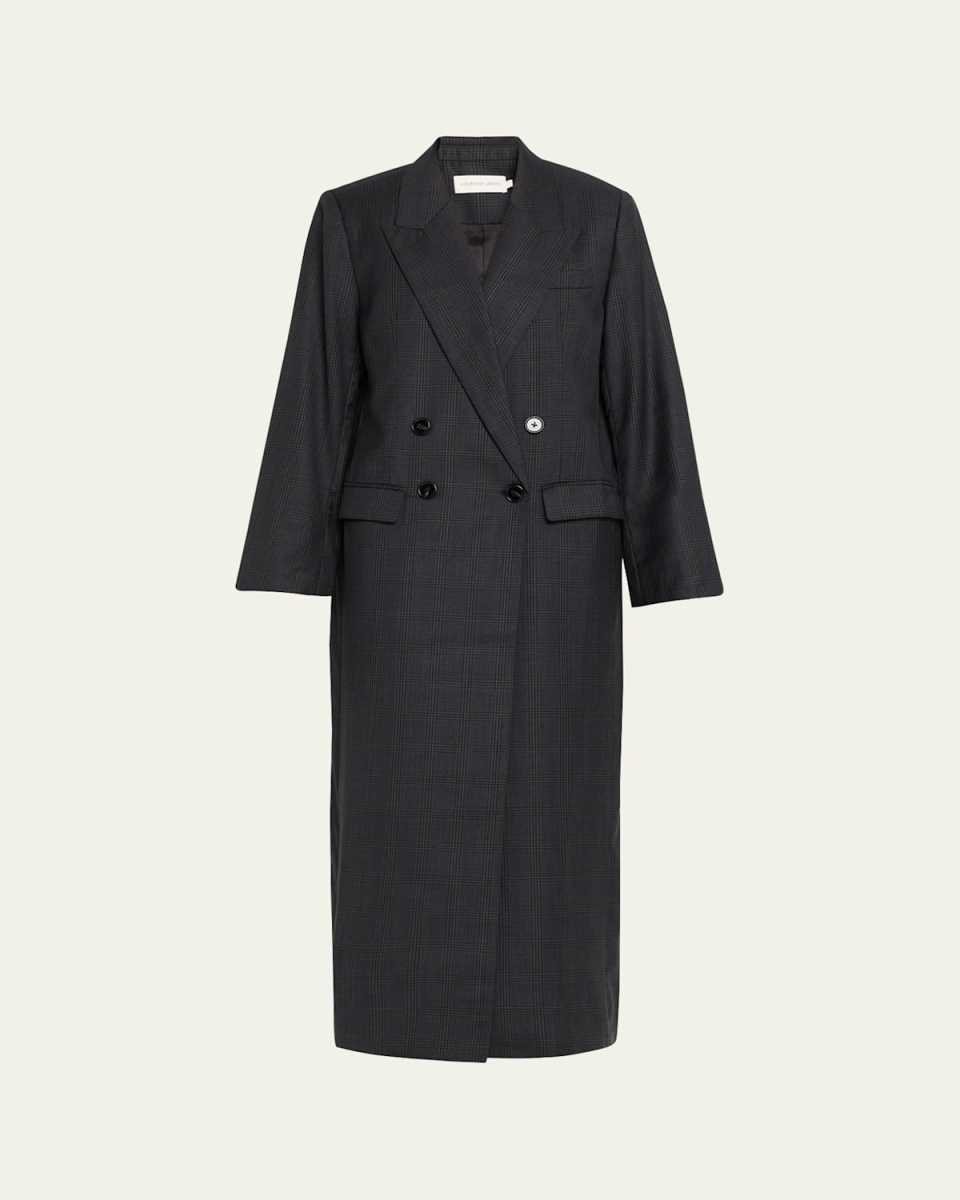 Danique Wool Check Coat